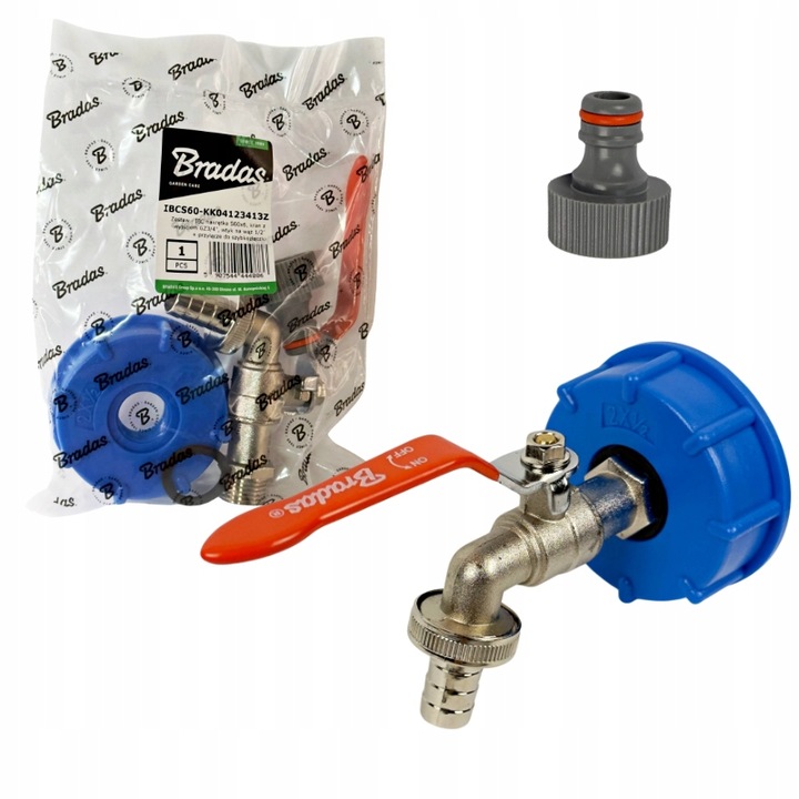 Zawór Czerpalny Kran Mauzer 1000l IBC Zestaw do Zbiornika Wąż 1/2" +