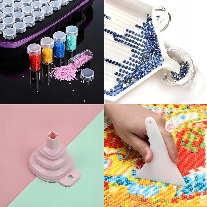 AKCESORIA DO HAFTU DIAMENTOWEGO ZESTAW PUDEŁKO DIAMOND PAINTING W WALIZCE