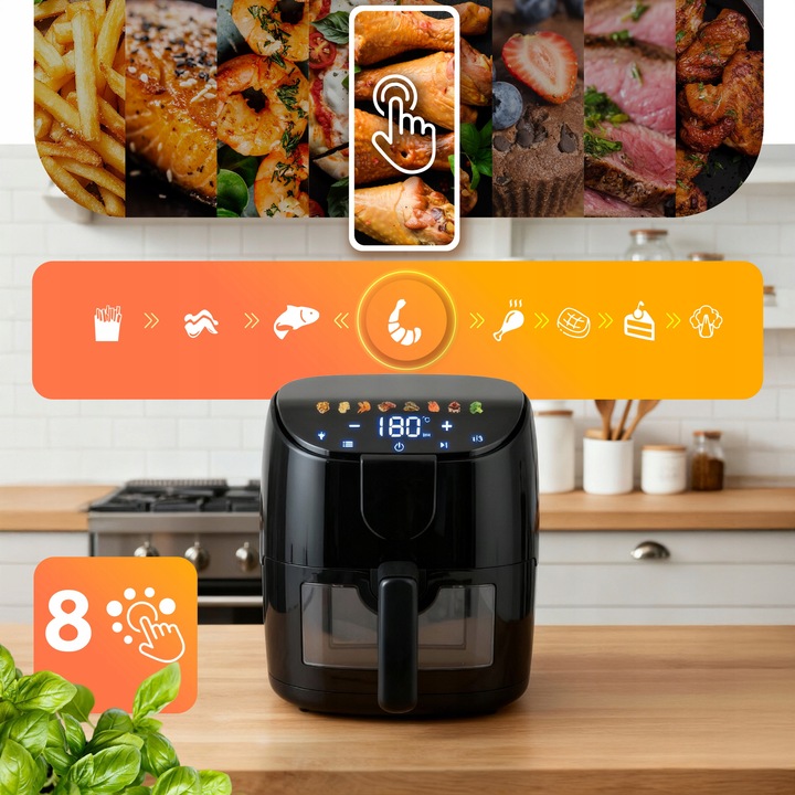 FRYTKOWNICA BEZTŁUSZCZOWA AIR FRYER FRYTOWNICA 4L BERDSEN 1500W