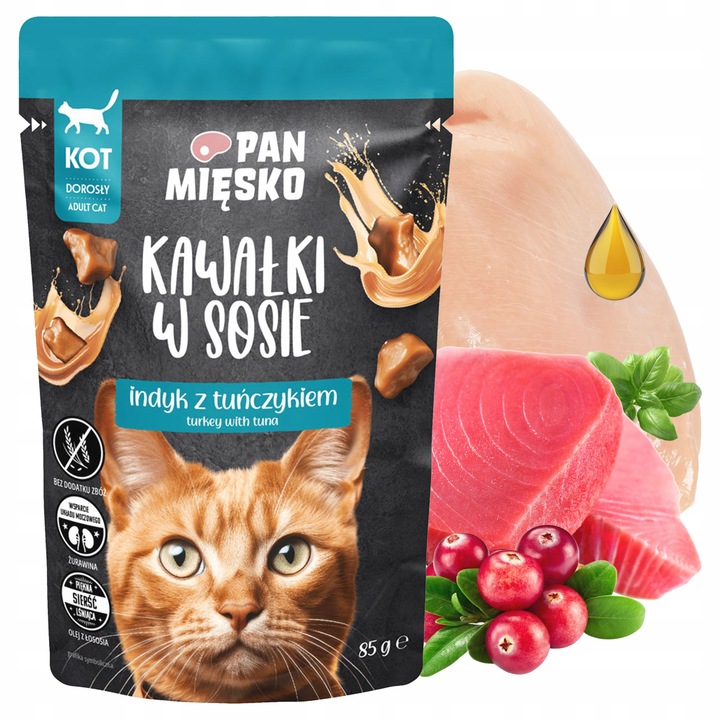 PAN MIĘSKO Kawałki w sosie Mix Smaków karma dla kota mokra 12 x 85g