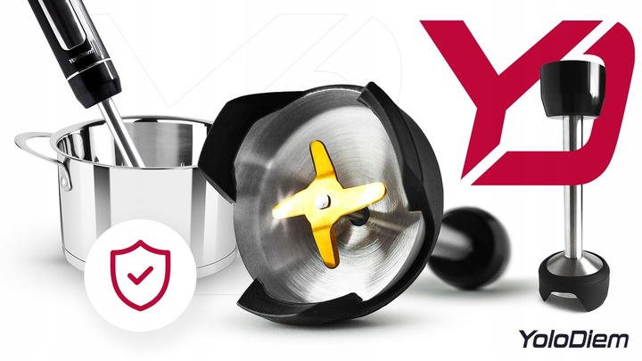 BLENDER RĘCZNY WIELOFUNKCYJNY 9W1 1500W PRO 4 TYTANOWE OSTRZA BOGATY