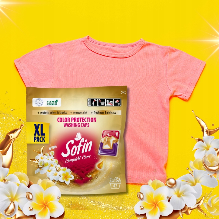 Sofin Kapsułki do Prania Kolorowych Tkanin Color Ochrona Kolorów XL 42szt
