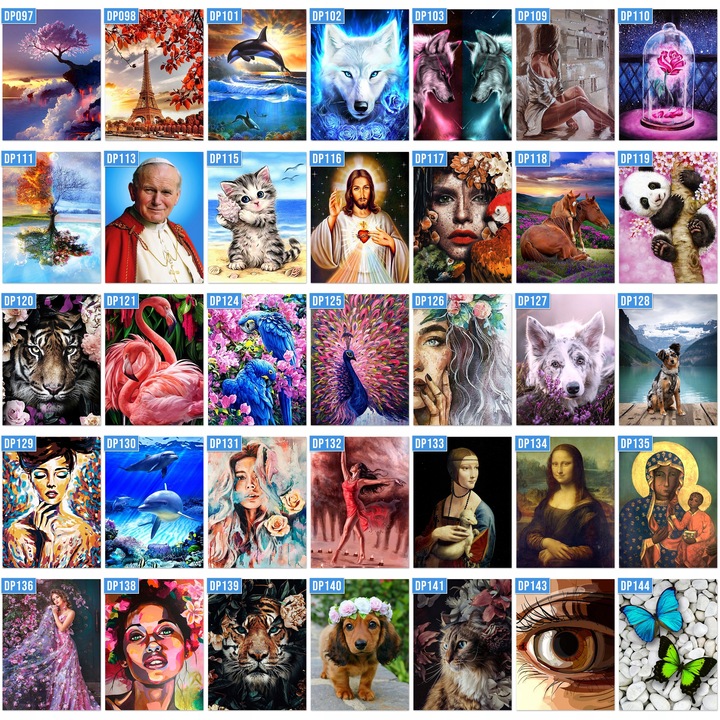 HAFT DIAMENTOWY DIAMOND PAINTING MOZAIKA DIAMENTOWA ZESTAW 5D + AKCESORIA