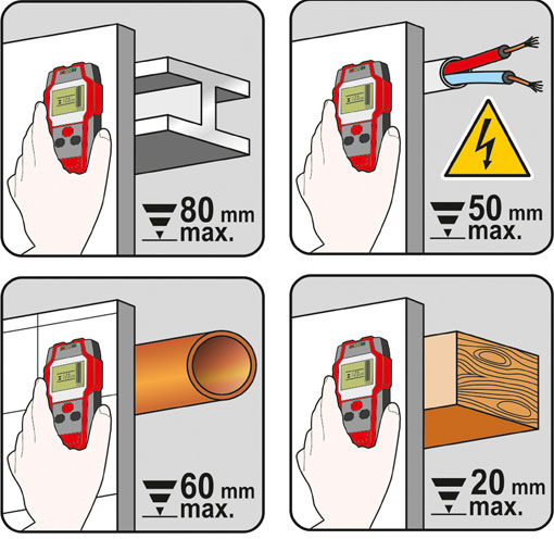 WYKRYWACZ PROFILI I PRZEWODÓW YATO DETEKTOR METALI KABLI POD NAPIĘCIEM