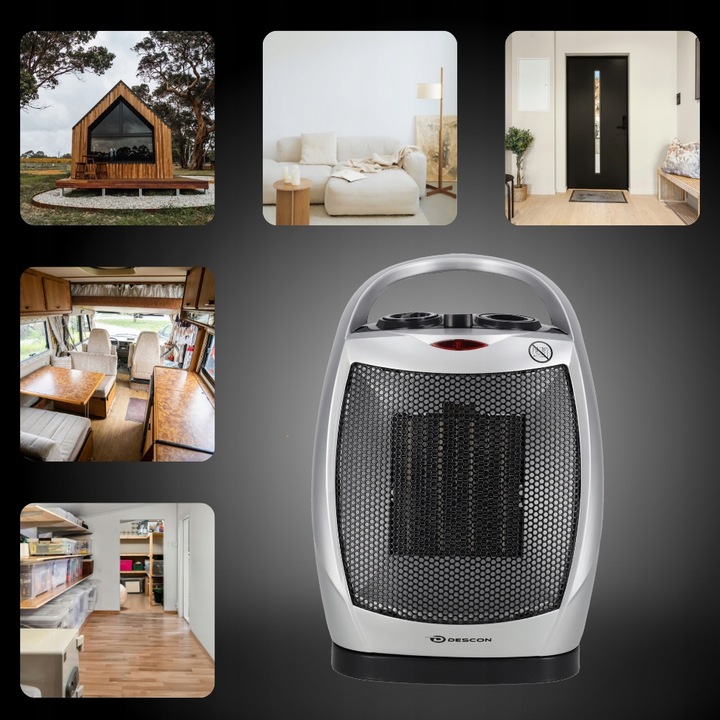 TERMOWENTYLATOR FARELKA GRZEJNIK ELEKTRYCZNY CERAMICZNY Z TERMOSTATEM