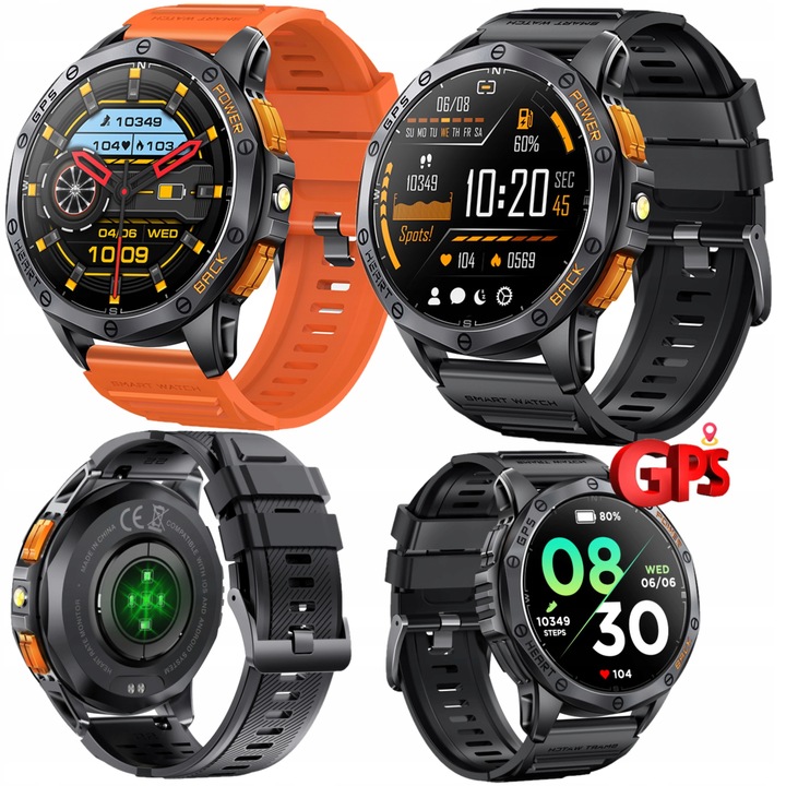 SMARTWATCH MĘSKI Z GPS K67 PL-MENU WODOODPORNY SMSY ROZMOWY SMART WATCH