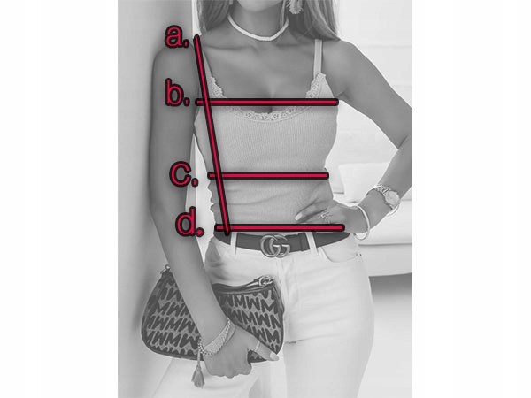 Bluzka damska z koronką prążkowana na ramiączkach modna koszulka S/M