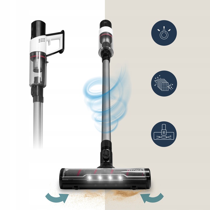 ODKURZACZ BEZPRZEWODOWY PIONOWY RĘCZNY BEZWORKOWY LEKKI MOP MOPUJĄCY 3 w 1