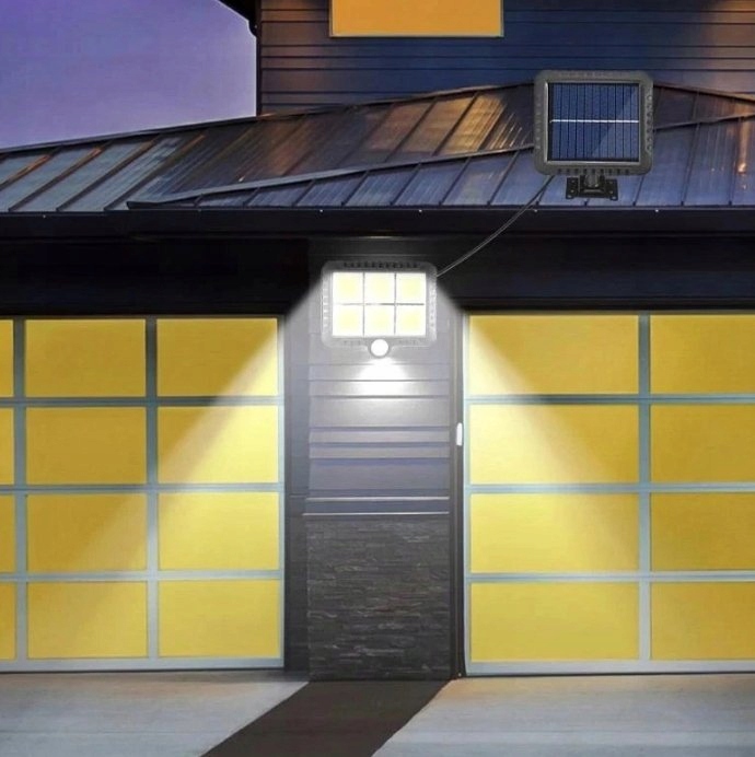 LAMPA SOLARNA Z CZUJNIKIEM RUCHU ZMIERZCHU COB LED