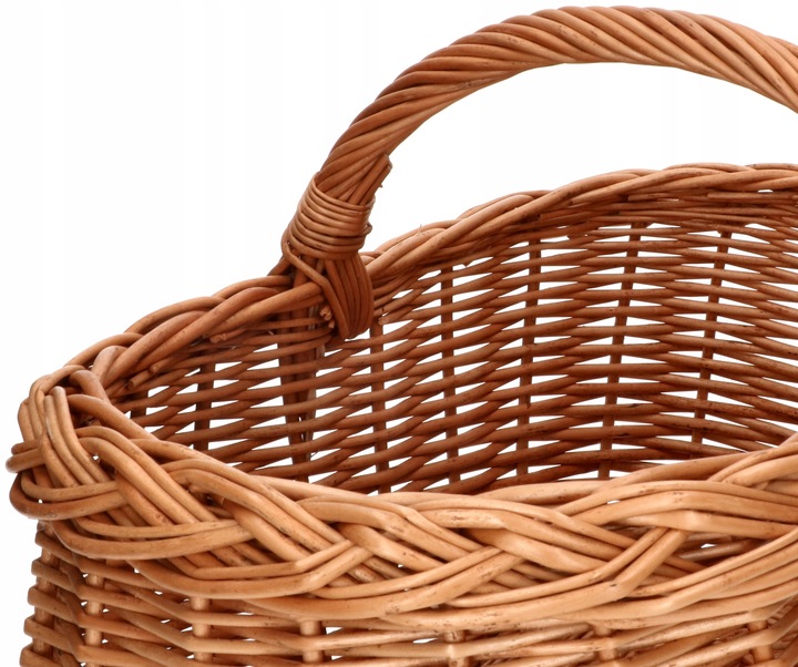 KOSZ KOSZYK WIKLINOWY NA GRZYBY 45CM DO LASU Z UCHWYTEM GRZYBOBRANIE