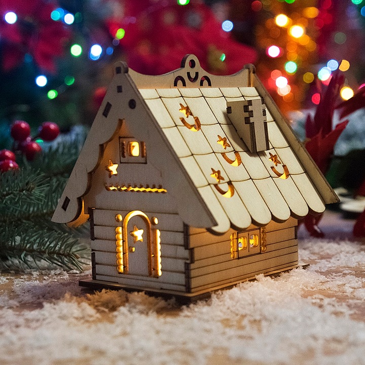 DOMEK LAMPION ŚWIĄTECZNY LED LAMPKA PREZENT DIY