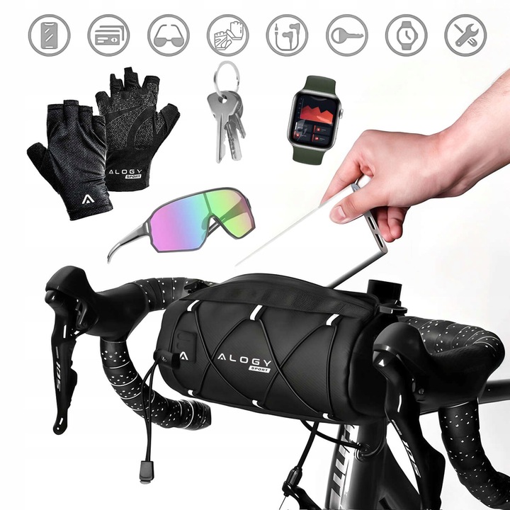 Sakwa rowerowa na rower ramę kierownicę saszetka torba pojemna 2.5L Alogy