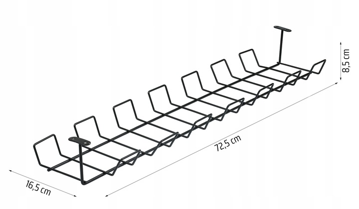ORGANIZER KABLI POD BLAT KOSZYK PÓŁKA NA KABLE