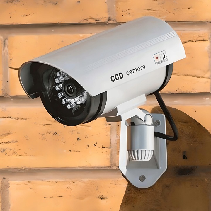 KAMERA ATRAPA ZEWNĘTRZNA MONITORING ŚCIENNA LED IR KAMERA MIGAJĄCA +