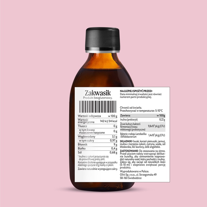 Zakwas buraczany dla dzieci 500 ml Olini Zakwas z buraków Na Zaparcia