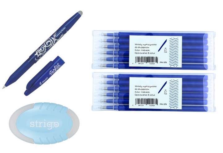 Długopis Pilot Frixion 0,7 + 12 Wkładów + Gumka