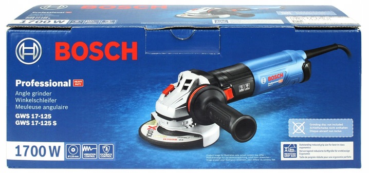 SZLIFIERKA KĄTOWA 1700W 125mm GWS 17-125 S BOSCH regulacja obrotów
