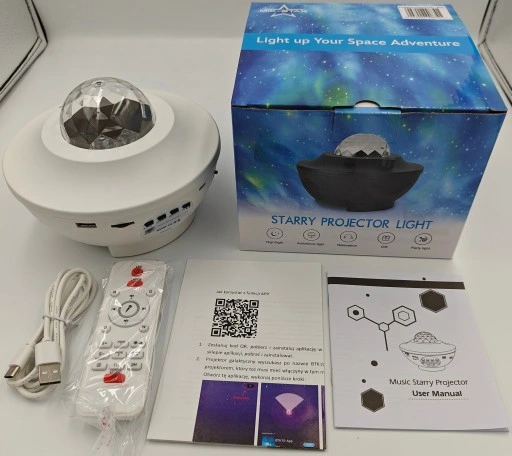 PROJEKTOR GWIAZD LAMPKA NOCNA RZUTNIK LED DO SYPIALNI DLA DZIECI NA PREZENT