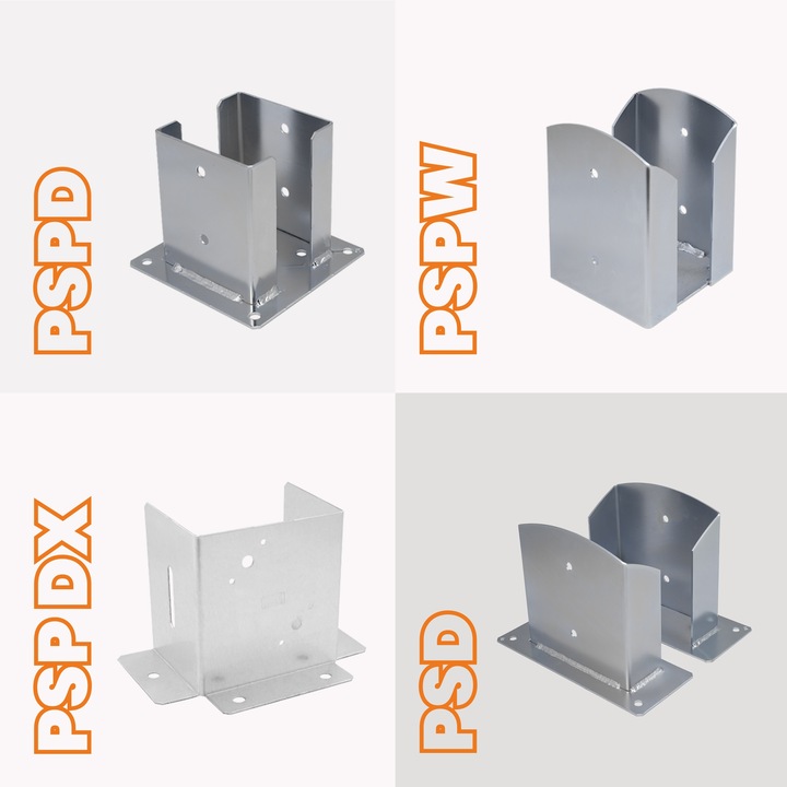 PODSTAWA SŁUPA REGULOWANA 100X100X100-150 MM KOTWA GWINTOWANA OCYNK