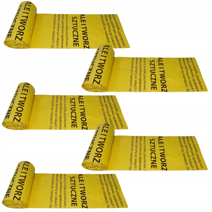 Worki segregacji śmieci PLASTIK ŻÓŁTE kosz 120L