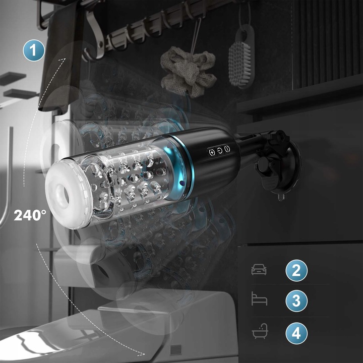 Automatyczny masturbator męski z 7 ruchami pchającymi i obrotowymi