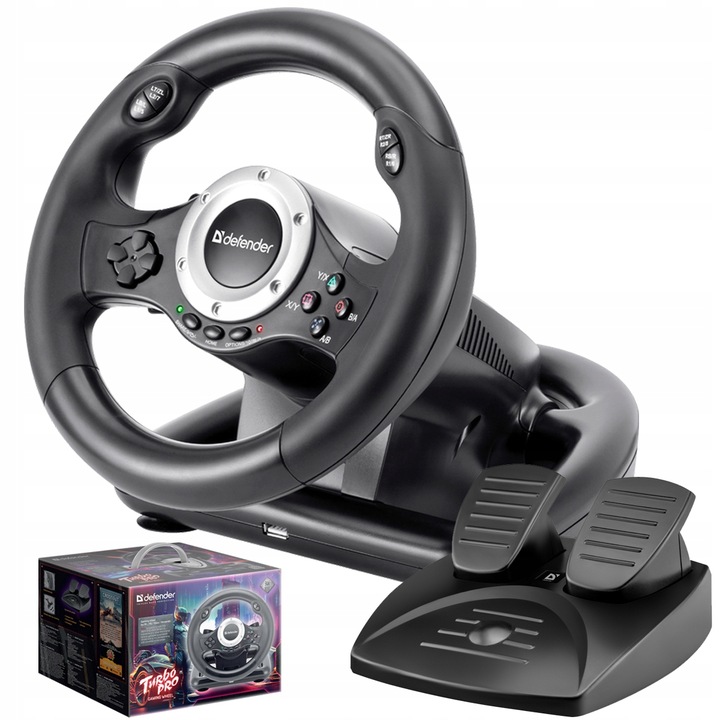 Kierownica do PC, PS4, XBOX ONE, XBOX Series X/S, NITENDO Wibracje Pedały