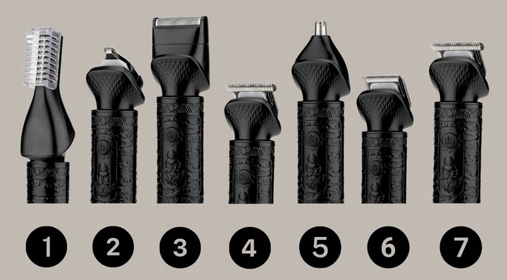 Maszynka Do Strzyżenia Włosów, Brody 7W1 - Golarka + Trymer Do Nosa