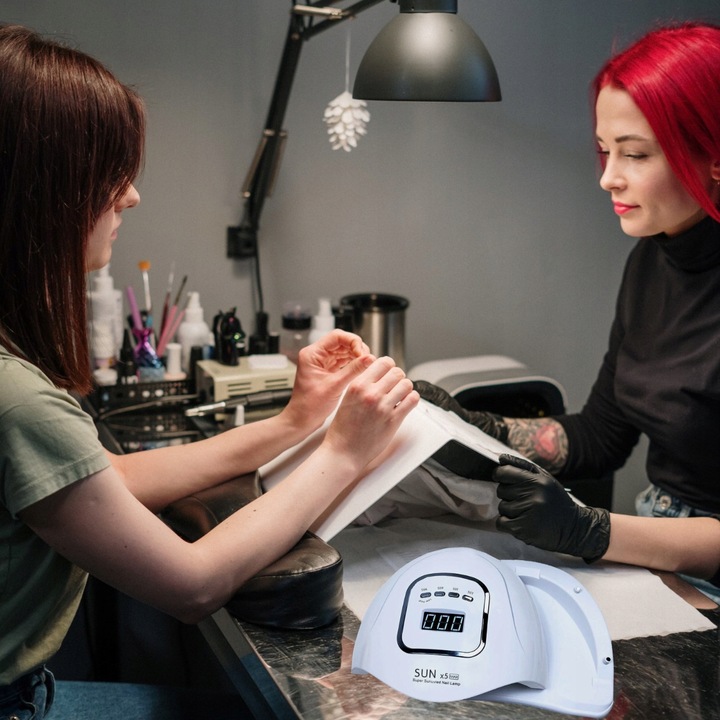 LAMPA DO PAZNOKCI SUN X5 MAX UV LED DO HYBRYD ŻELI MOCNA 80W HYBRYDY