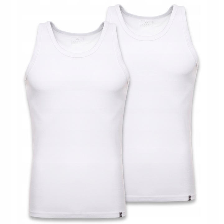 Gładkie PODKOSZULKI MĘSKIE 2 szt. Zestaw Podkoszulek Na Ramiączkach