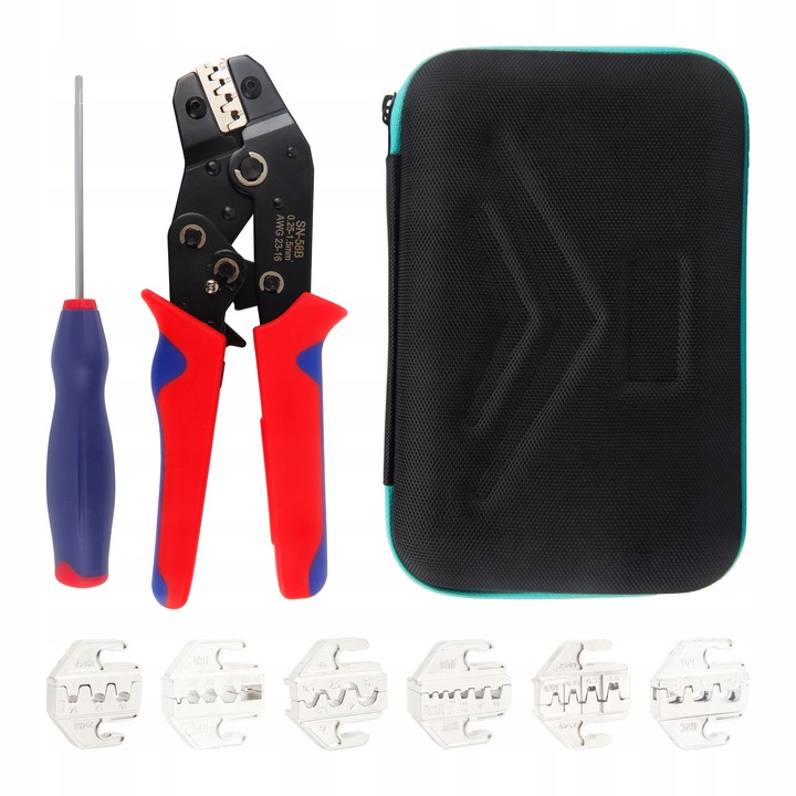 ZESTAW ZACISKARKA KONEKTORÓW 6 MATRYC PRASKA KABLI ZACISKARKA