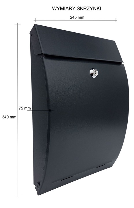 SKRZYNKA POCZTOWA NA LISTY ANTRACYT - KOLORY - NUMER DOMU, ULICA, NAPIS (W)