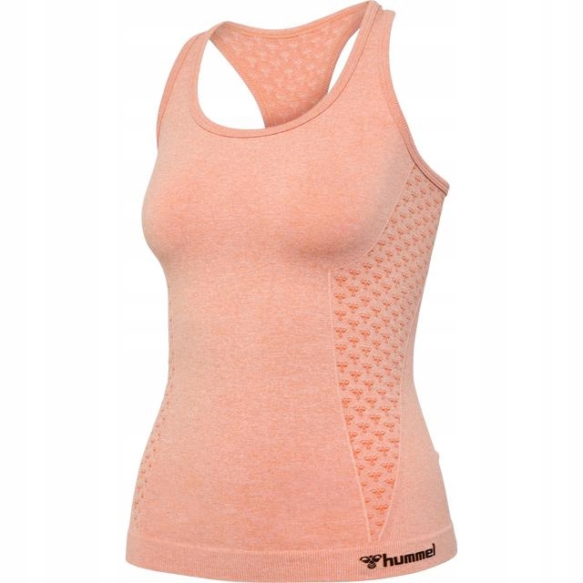 HUMMEL BEZSZWOWY POMARAŃCZOWY TOP BEZ RĘKAWÓW LOGO IEU HMR__M