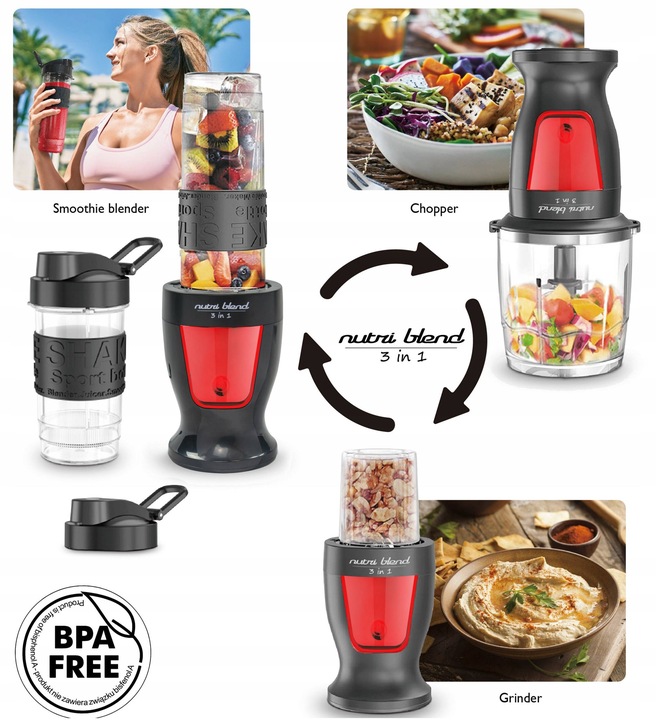 BLENDER 5 w 1 KIELICHOWY KALORIK DO SMOOTHIE KOKTAJLI 2 KUBKI 300W 2