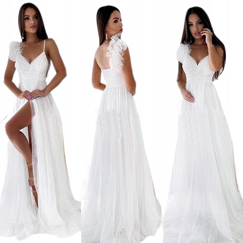 BIAŁA SUKIENKA ślubna cywilny wesele druhny S