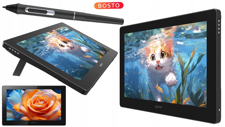 BOSTO BT-16HD 2024 Profesjonalny Tablet graficzny z piórem 16384 st 15,6"