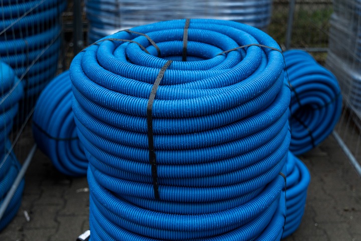 RURA KARBOWANA AROT 32mm 25m PESZEL DO ZIEMI PILOT ZŁĄCZKA NIEBIESKA DVR