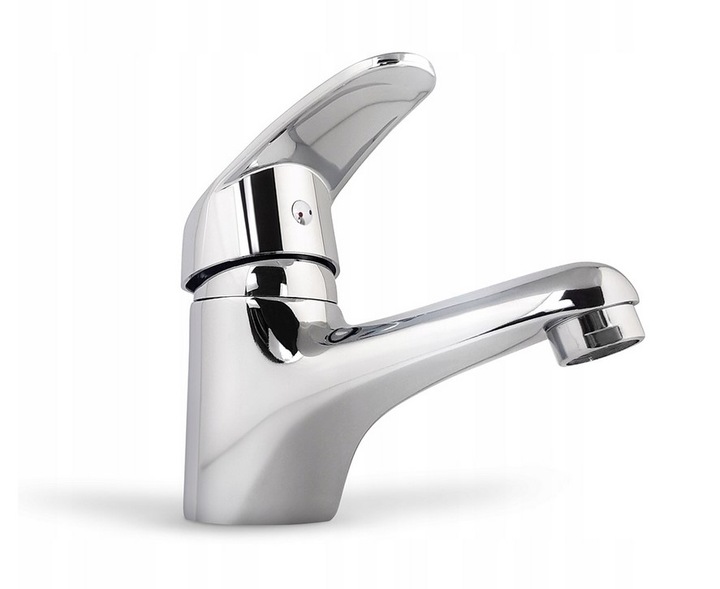 Bateria stojąca umywalkowa kran do umywalki zlewu chromowa niska nablatowa