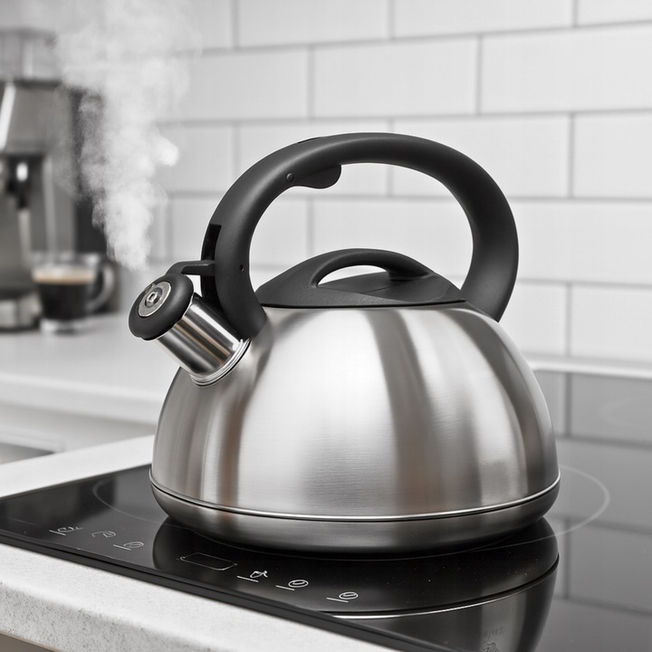 CZAJNIK na GAZ 3L CZAJNIK z GWIZDKIEM POKRYWĄ STAL INDUKCJA SREBRNY