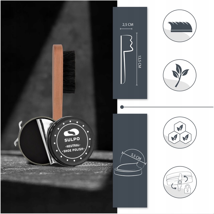 Zestaw do czyszczenia pielęgnacji butów czarna i bezbarwna pasta łyżka