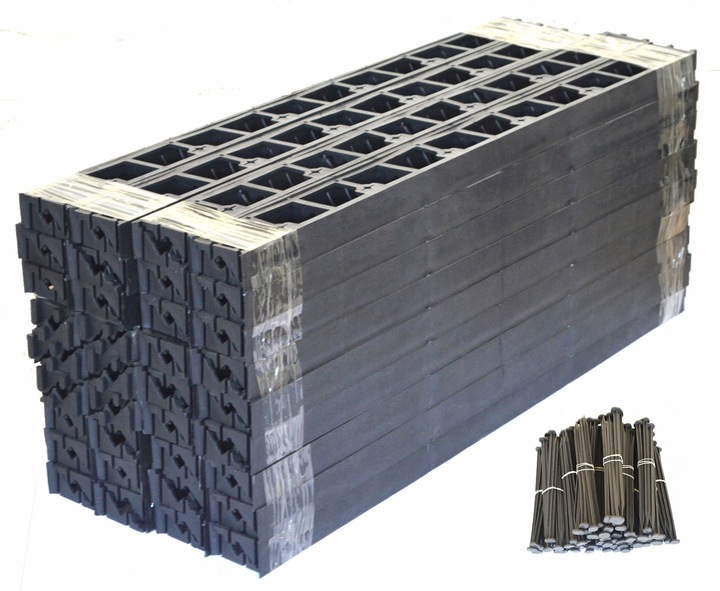 OBRZEŻE OGRODOWE TRAWNIKOWE 7,8cm PALISADA BORDER 78mm 20m + 100 KOTEW