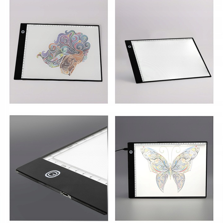 DESKA KREŚLARSKA A4 PODŚWIETLANA TABLICA LED TABLET GRAFICZNY DO RYSOWANIA