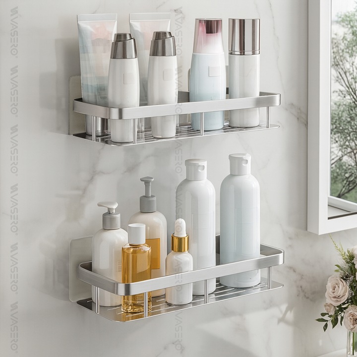 2x PÓŁKA POD PRYSZNIC wisząca samoprzylepna ścienna do łazienki prysznic