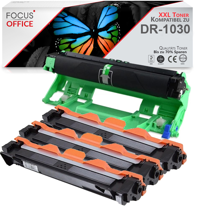 ZESTAW BĘBEN + 3x TONER DO BROTHER TN-1030 DR-1030 DCP-1610WE 1612WE 1510E