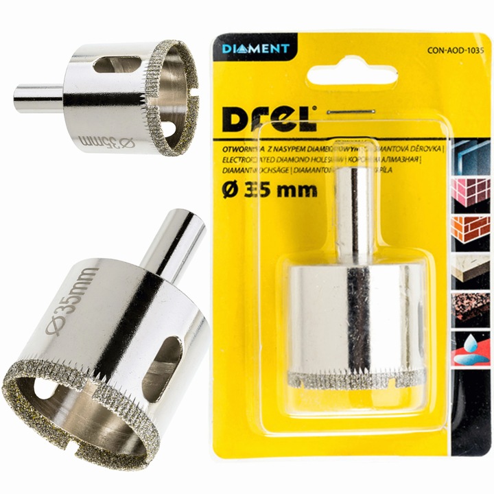 OTWORNICA DIAMENTOWA KORONKA DO GRESU PŁYTEK 35mm