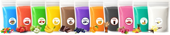 Cukier Do Waty Cukrowej TRUSKAWKA 1kg Truskawkowy Doypack Różowy Suchy