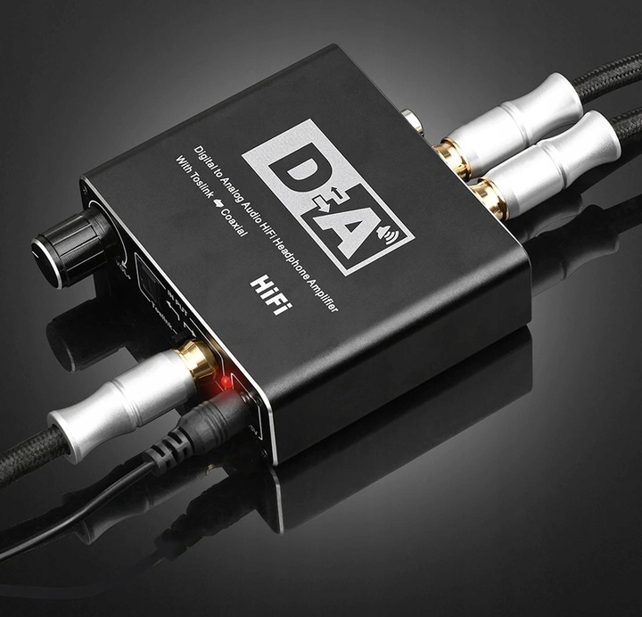 KONWERTER WZMACNIACZ TOSLINK COAXIAL 2x CINCH DAC