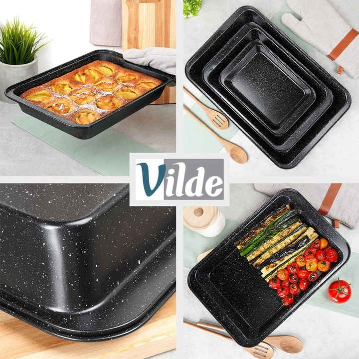 3x Forma GRANITOWA blacha brytfanna brytfanka blacha pieczenia mięsa ciasta