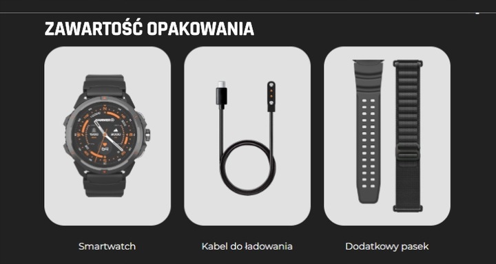 Wytrzymały Hammer Smartwatch 2 wodoodporny GPS SOS Duża bateria