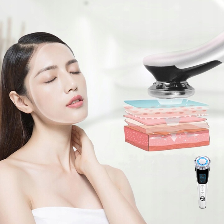 MEZOTERAPIA BEZIGŁOWA MASAŻER EMS TWARZY LIFTING 5w1 URZĄDZENIE DO MASAŻU
