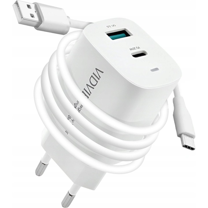 ZESTAW | SZYBKA ŁADOWARKA SIECIOWA USB TYPE-C + KABEL USB-C | PD20W 3000mA